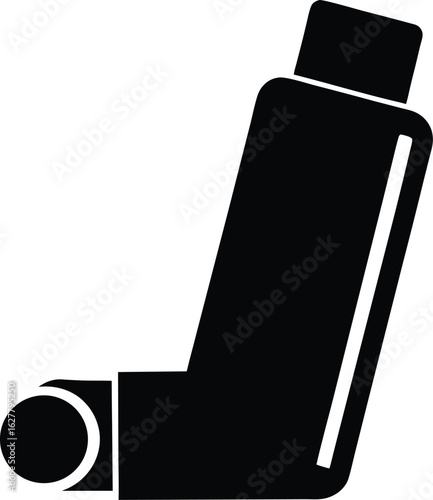 black silhouette of an asthma inhaler