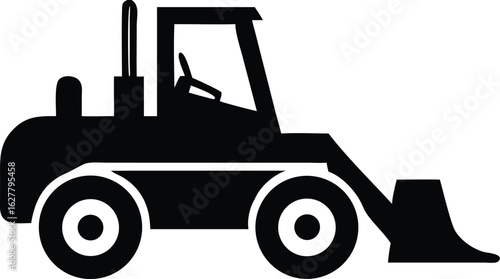 bulldozer isolated silhouette