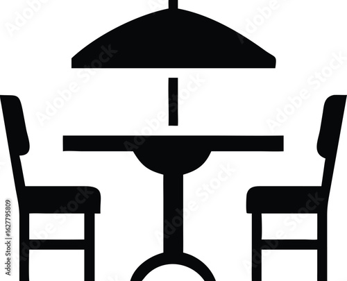 cafe table icon vector silhouette