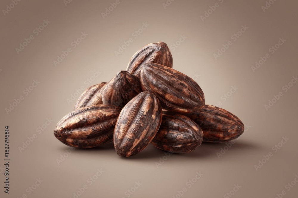 Obraz premium Cocoa beans 3D volumetric design