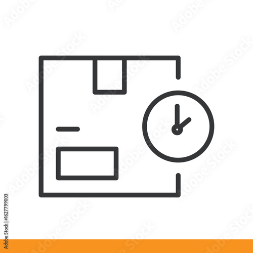 Package processing icon. Thin line icon vector