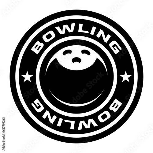 Bowling Ball logo. Sport games. Sporting equipment. Emblem, badge.