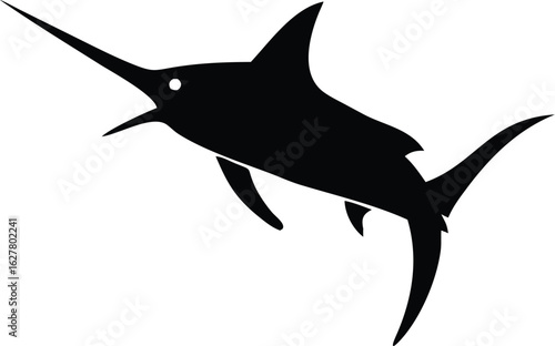 marlin fish isolated silhouette