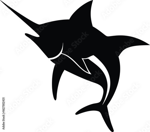 marlin fish isolated silhouette