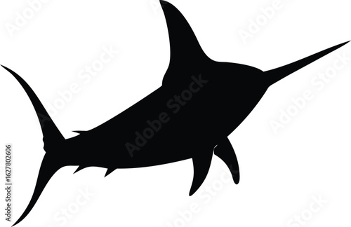 marlin fish isolated silhouette