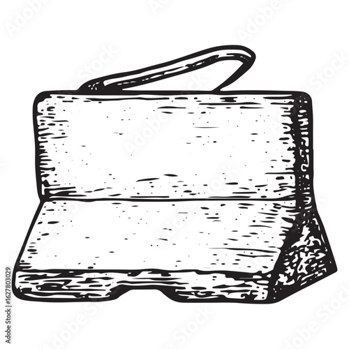 Hand-Drawn Cement Block Construction Material Illustration