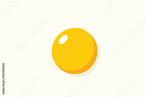 Illustration of Fried Egg on Light Background in Flat Style Design