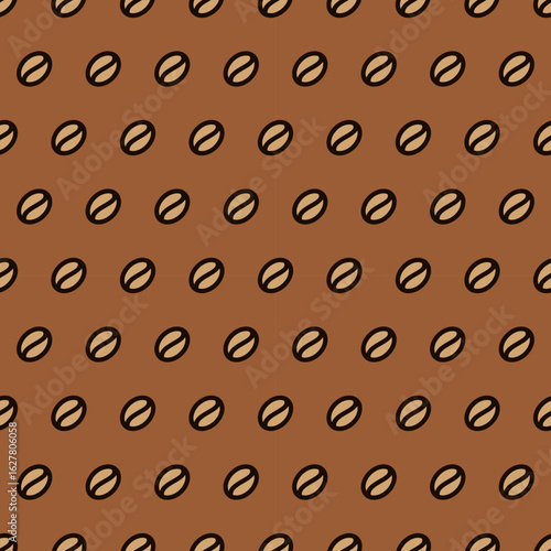 Coffee beans seamless pattern, vector illustration
