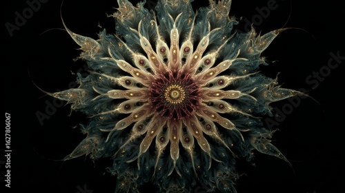 Intricate Mandala Pattern with Ornate Design and Vibrant Colors