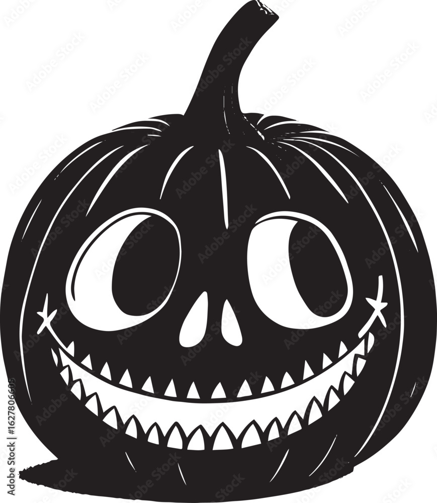 Fototapeta premium Halloween Pumpkin Silhouette Clipart 