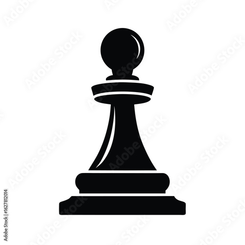 Silhouette of a chess pawn on white background Vector illustration