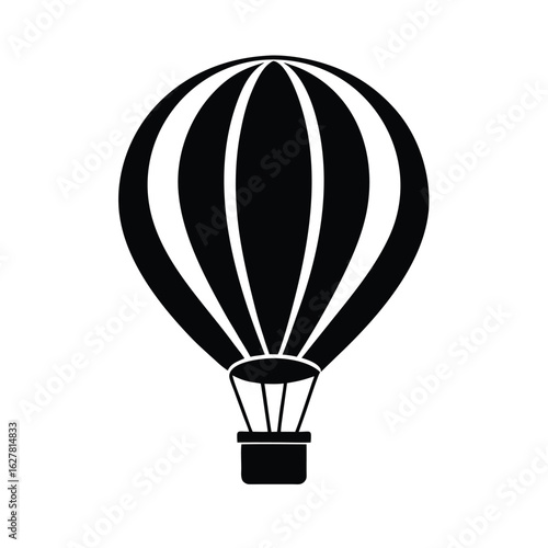 Silhouette of a hot air balloon on white background Vector illustration