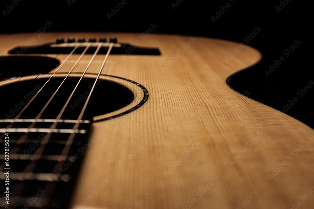 Fototapeta premium acoustic guitar close up