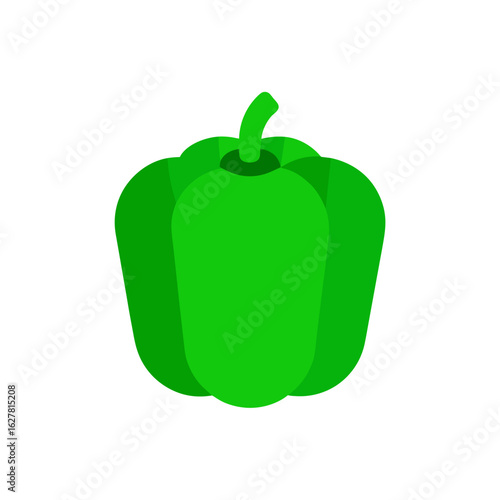Green bell pepper isolated on transparent background