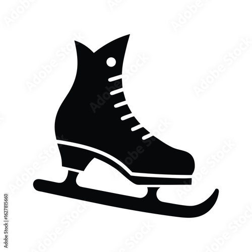 Silhouette of an ice skate on white background Vector illustration