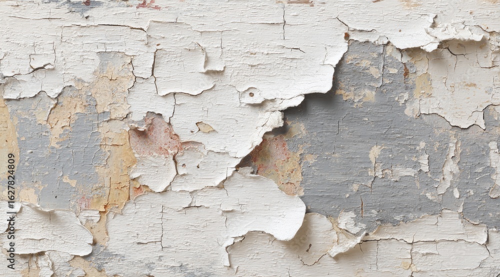 Obraz premium Peeling paint on a weathered wall