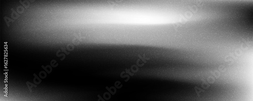 Black dark gray silver white wave abstract background for design. Light wave, wavy line. Ombre gradient. Noise rough grungy grain brushed metal metallic