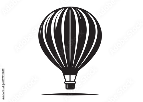 air balloon logo silhouette vector, hot air balloon silhouette vector graphic illustration design, hot air balloon silhouette in sky, hot air balloon airline logo vector silhouette on white background