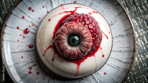 Halloween sweets in vintage style with decorative eye dessert  