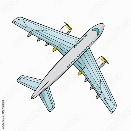 Cartoon Airplane Illustration: A Fun, Colorful Image of Flight and Transportation