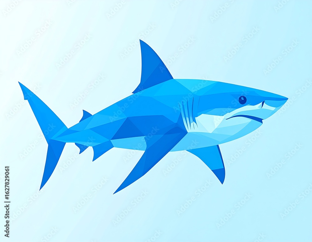 Fototapeta premium Abstract blue shark graphic
