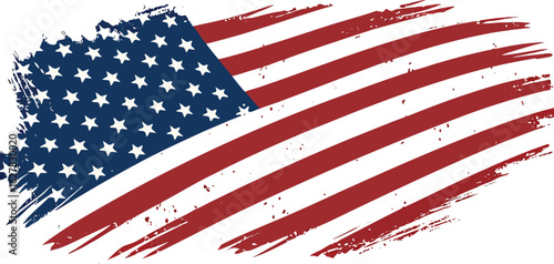 Vector art of american flag with a distressed design isolated on white background, symbolizing patriotism and national pride