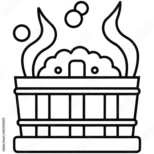 Hot tub with steam and bubbles relaxation
