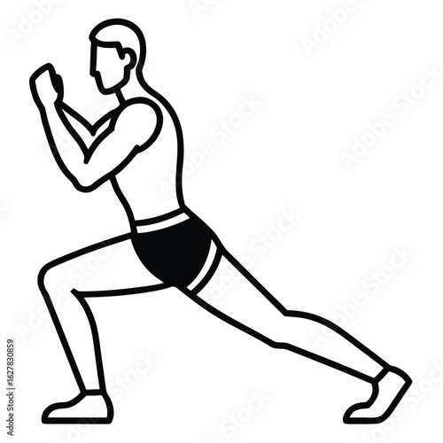 Man performing a lunge exercise fitness workout