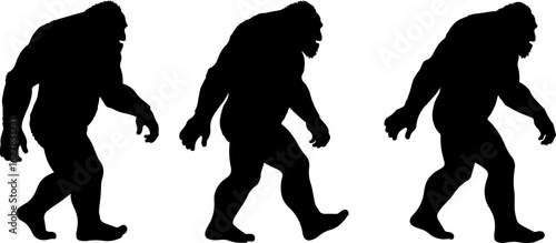 Bigfoot Silhouettes Vector Set" vector bundle