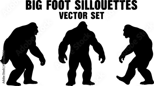 Bigfoot Silhouettes Vector Set" vector bundle