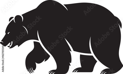 Powerful Grizzly Bear Silhouette Roaming Wildly in Nature's Embrace, a Symbol of Strength and Wilderness
