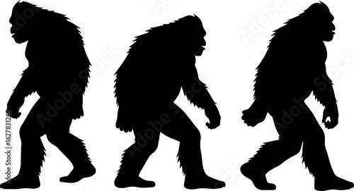 Bigfoot Silhouettes Vector Set" vector bundle