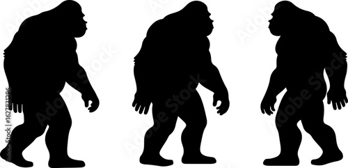 Bigfoot Silhouettes Vector Set" vector bundle