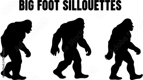 Bigfoot Silhouettes Vector Set" vector bundle