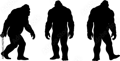 Bigfoot Silhouettes Vector Set" vector bundle