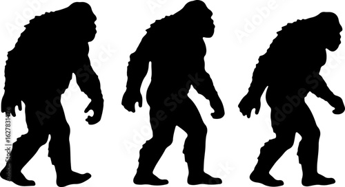 Bigfoot Silhouettes Vector Set" vector bundle