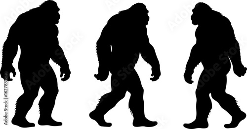 Bigfoot Silhouettes Vector Set" vector bundle