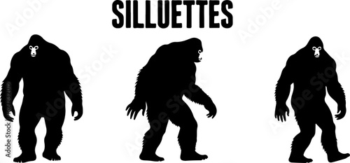 Bigfoot Silhouettes Vector Set" vector bundle