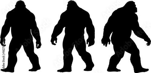 Bigfoot Silhouettes Vector Set" vector bundle