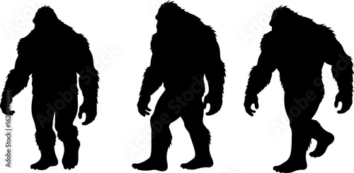 Bigfoot Silhouettes Vector Set" vector bundle