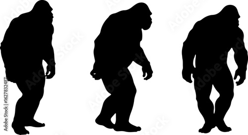 Bigfoot Silhouettes Vector Set" vector bundle