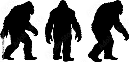 Bigfoot Silhouettes Vector Set" vector bundle