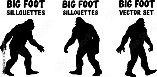 Bigfoot Silhouettes Vector Set" vector bundle