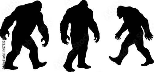 Bigfoot Silhouettes Vector Set" vector bundle