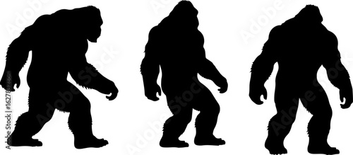 Bigfoot Silhouettes Vector Set" vector bundle