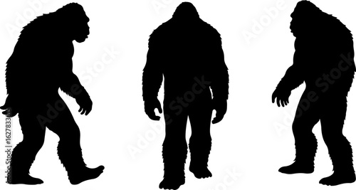 Bigfoot Silhouettes Vector Set" vector bundle