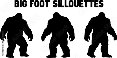 Bigfoot Silhouettes Vector Set"