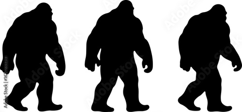 Bigfoot Silhouettes Vector Set"