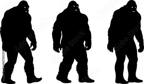 Bigfoot Silhouettes Vector Set"