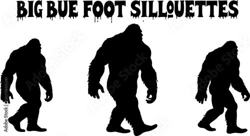 Bigfoot Silhouettes Vector Set"